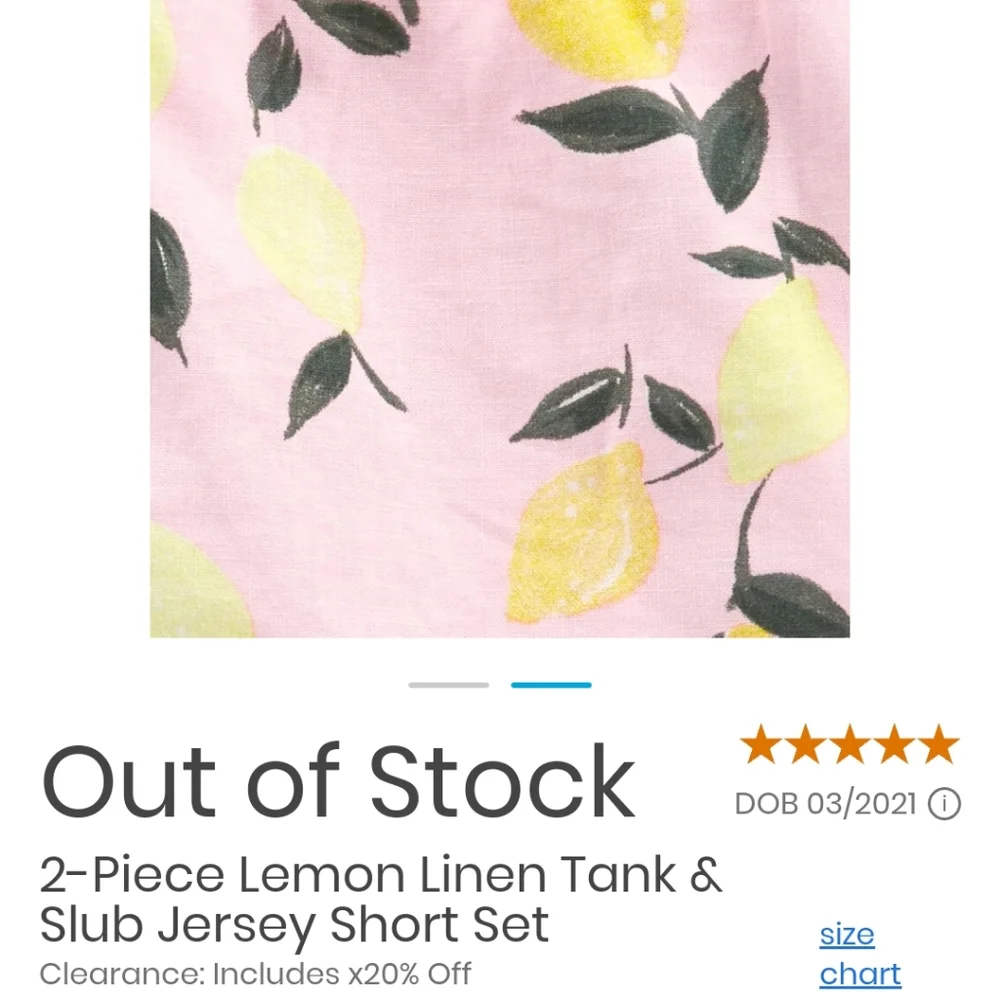 NWT Carter's lemon tank/short outfit- 2t